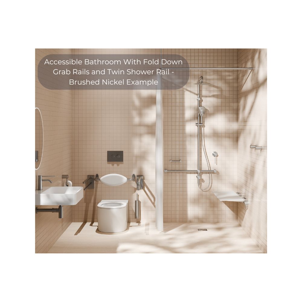 Mecca Care Foldable Toilet Support Arm Gun Metal (Due in stock late December) - NRCR0007GM