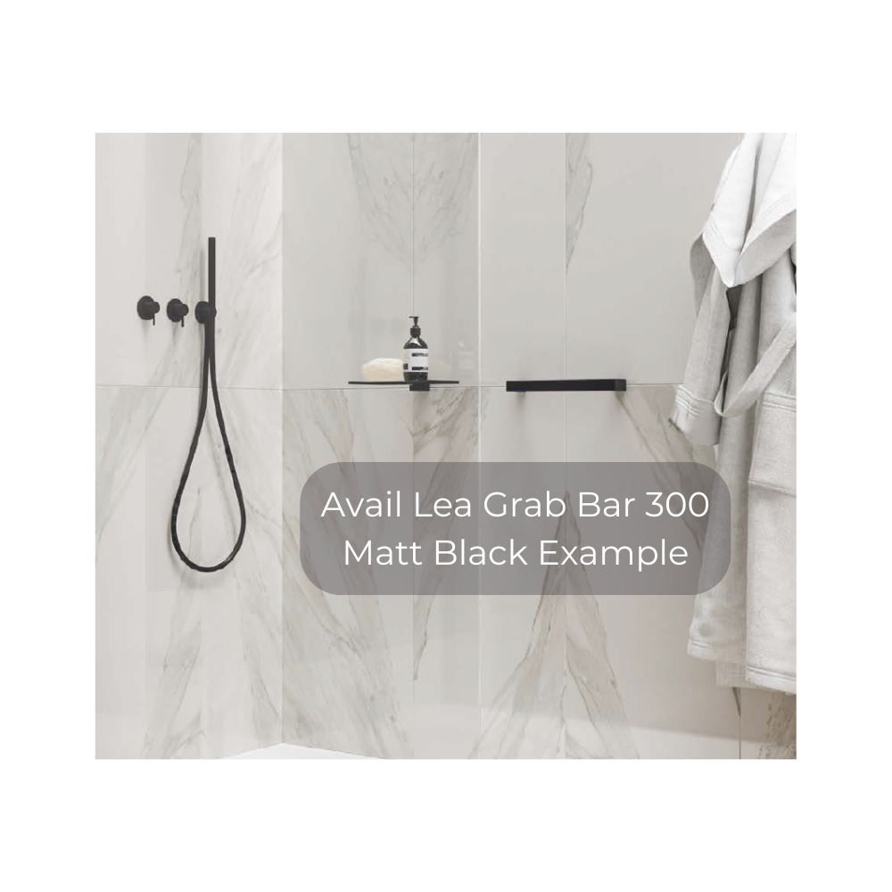 Lea Square Shape Grab Rail 450mm Matte Black - A1895BNE