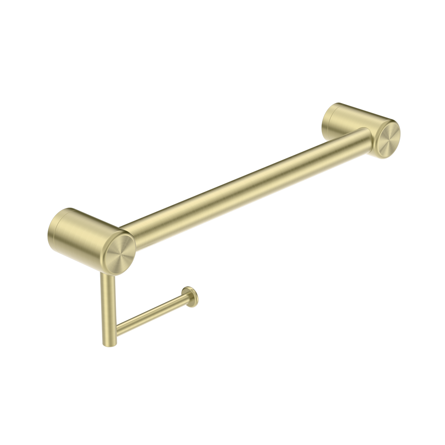 Calibre Mecca 32mm Grab Rail With Toilet Roll Holder 450mm Brushed Gold - NRCR3218ABG