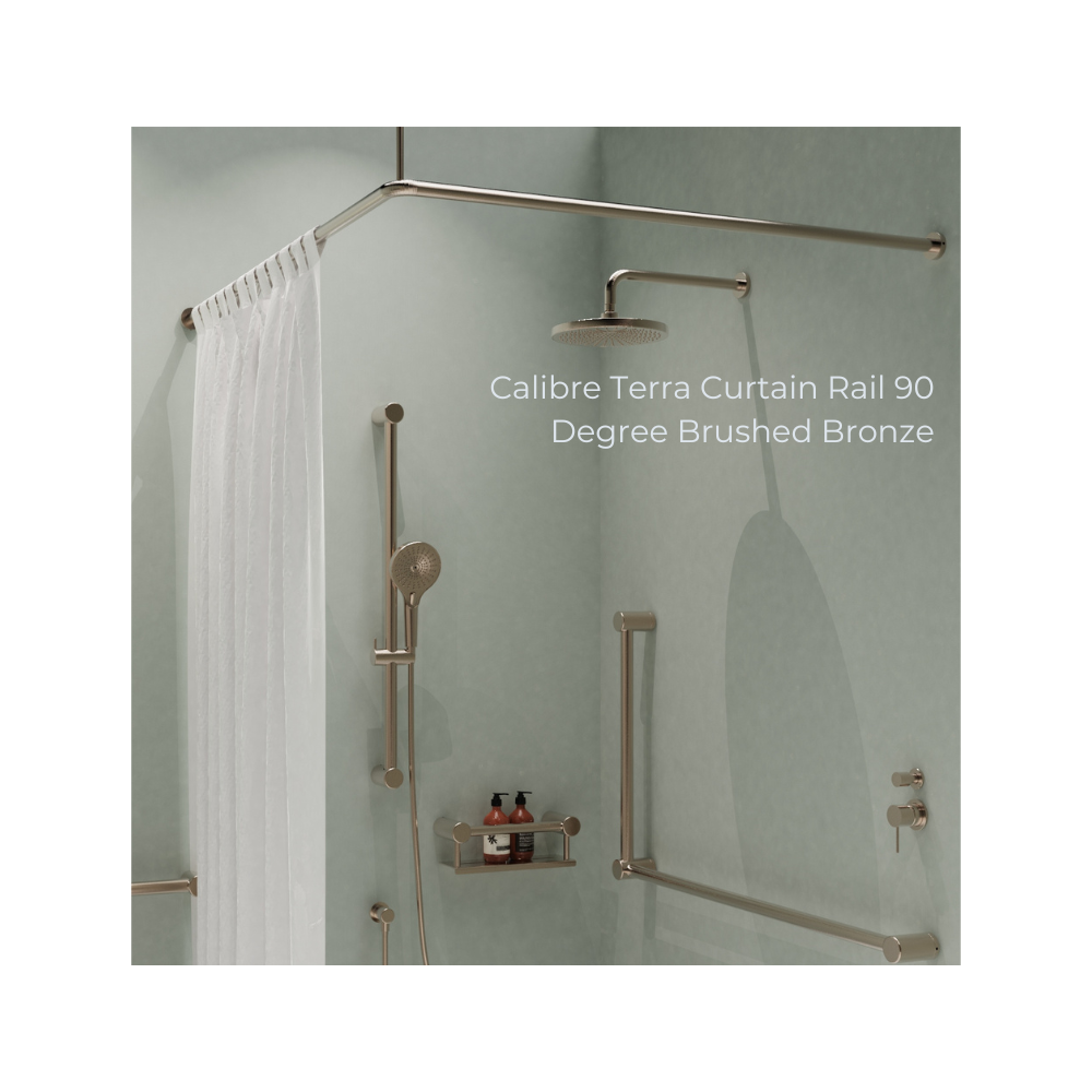 Calibre Mecca Curtain Rail 1200x1200mm 90 Degree Matte Black - NRCR0006MB