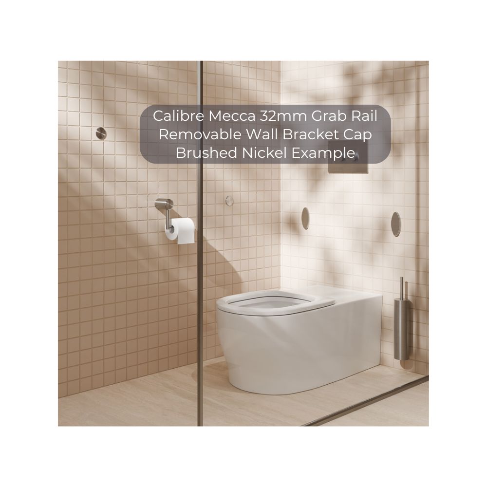 Calibre Mecca 32mm Grab Rail Removable Wall Bracket Cap Brushed Bronze - NRCR0004BZ