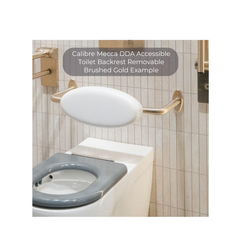 Calibre Mecca DDA Accessible Toilet Backrest Removable Brushed Gold - NRCR0001BG