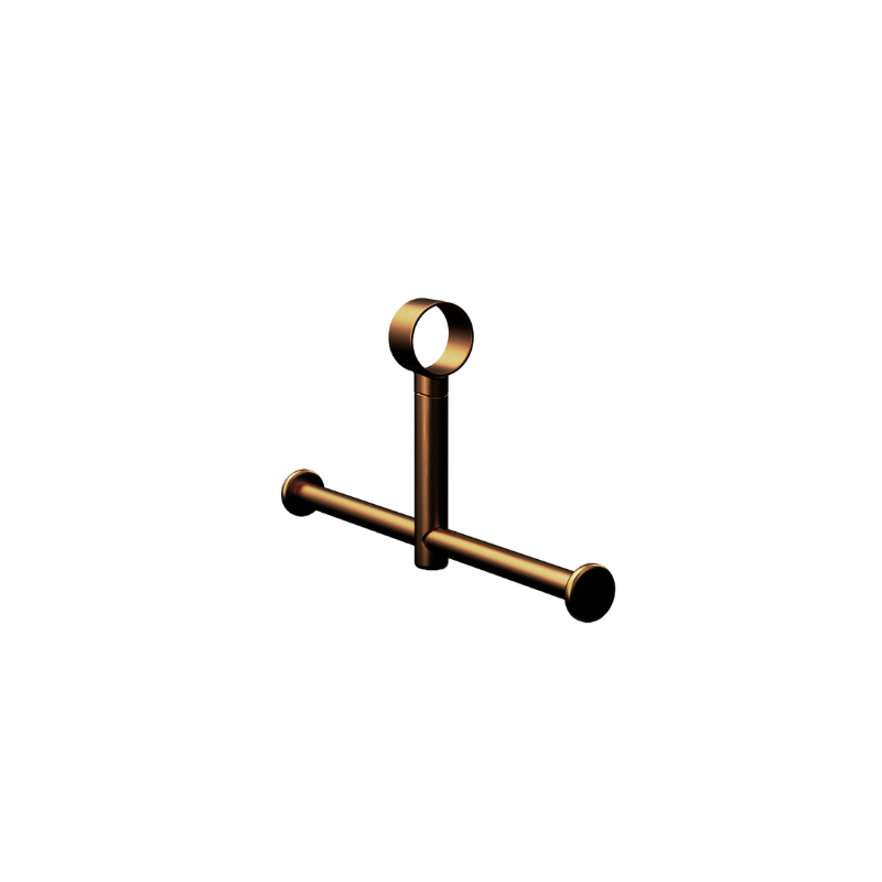Calibre Terra Add on Double Toilet Roll Holder - For Avail 32mm Grab Rail Organic Brass Aged Medium Living (Made to Order) - R01AHDAB
