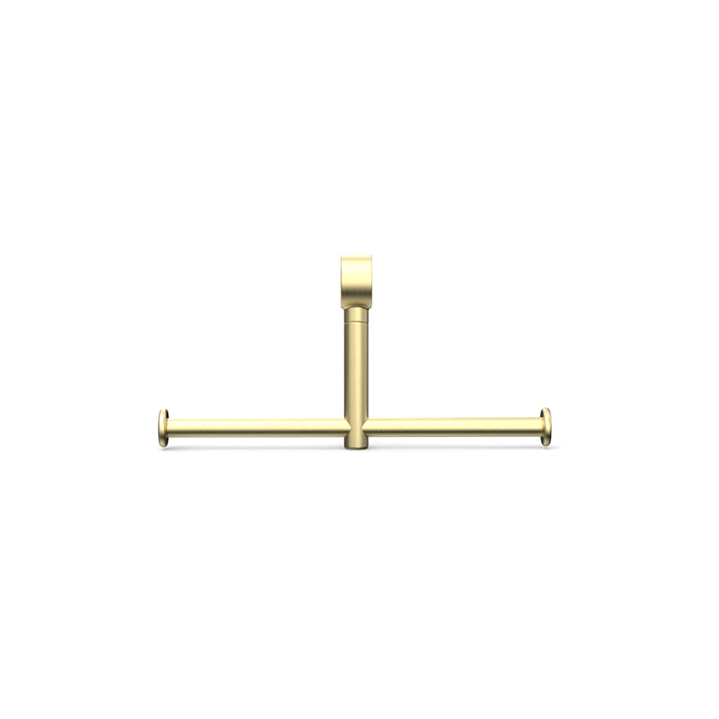 Calibre Terra Add on Double Toilet Roll Holder - For Avail 32mm Grab Rail - Organic Brushed Brass Living (Made to Order) - R01AHDBBL
