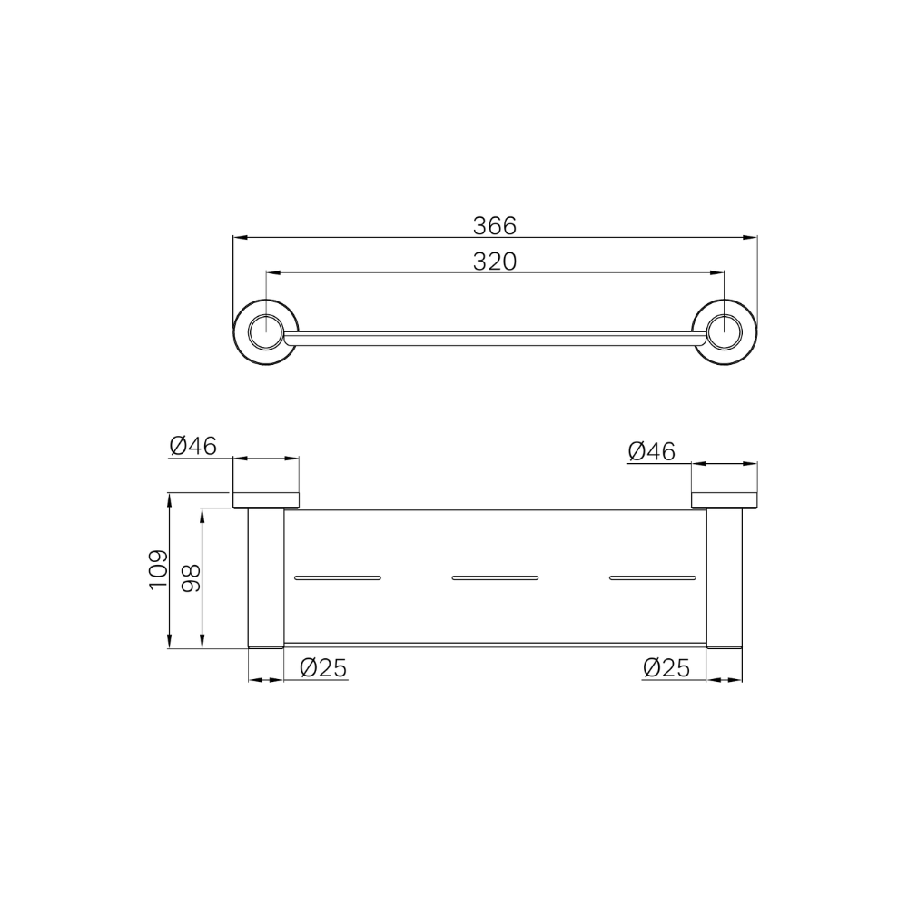 Dolce II Metal Shower Shelf Gun Metal - NR2087AGM