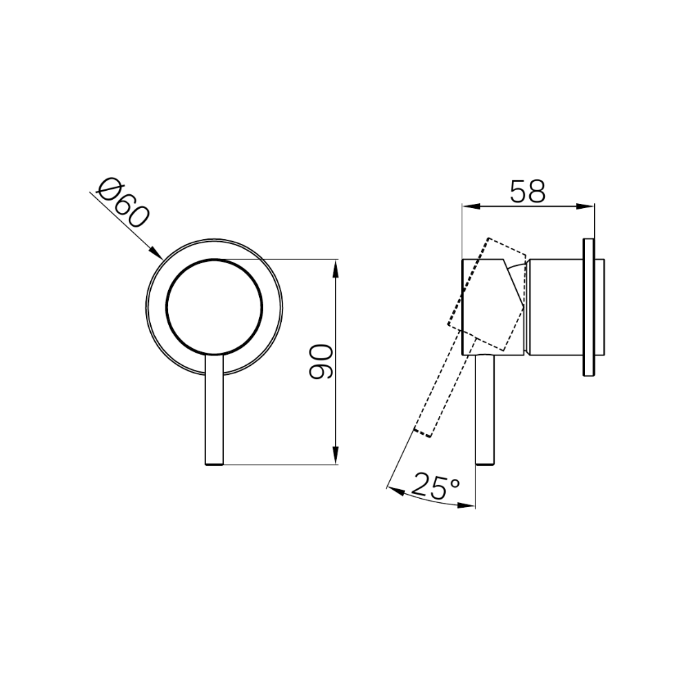 Dolce II Shower Mixer Trim Kits Only Gun Metal - 25B012GM