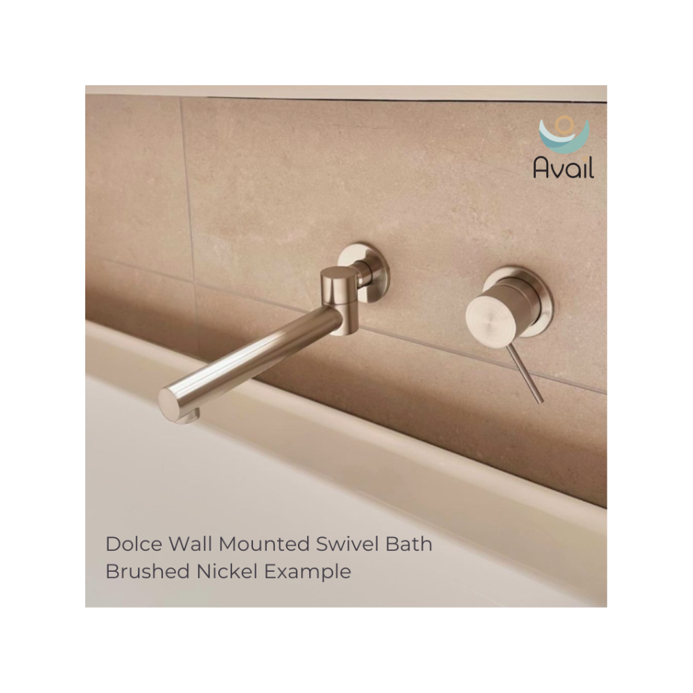 Dolce Wall Mounted Swivel Bath Spout Only Matte Black - NR202MB