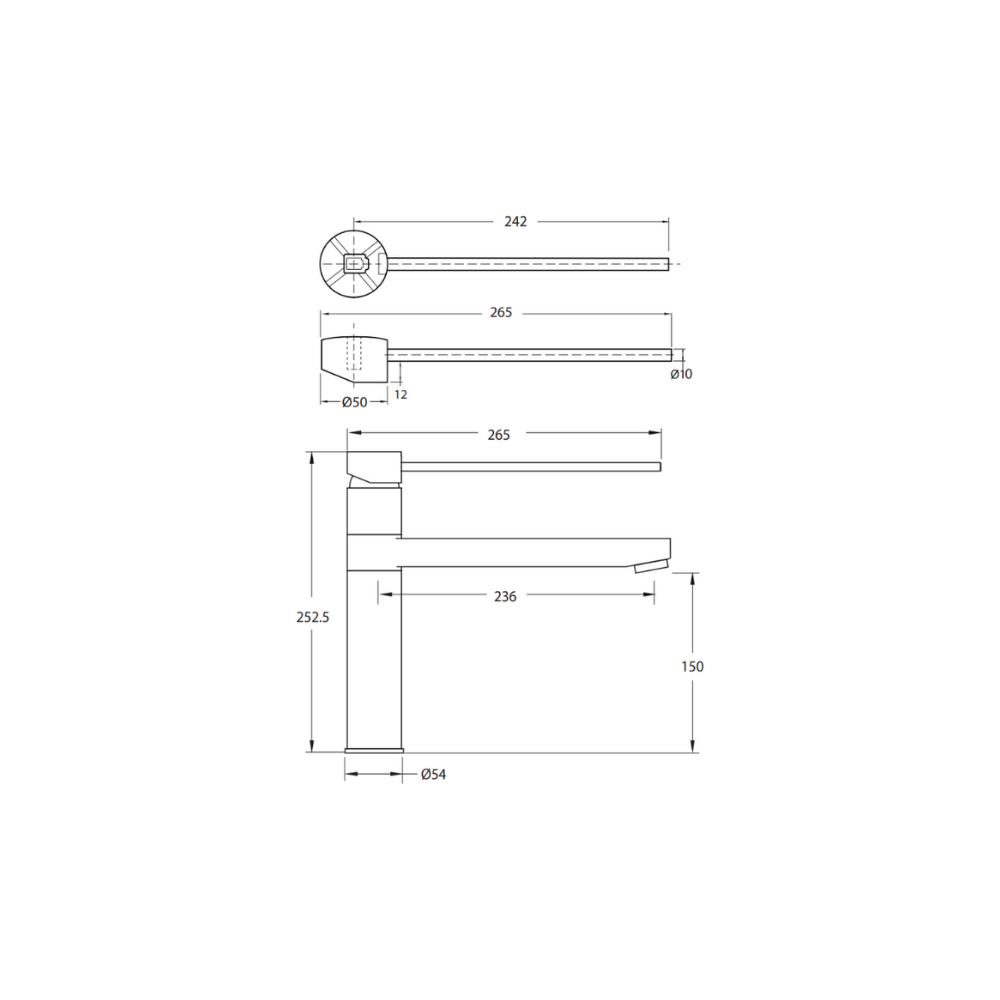 Basin Mixer Extra Long Spout and Handle Chrome - ALS-ISSM-CR220CH