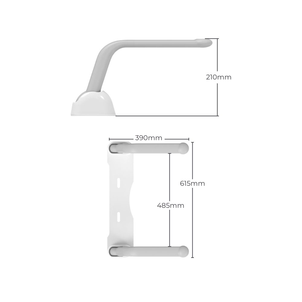 Bathroom Safety Bundle – Fold Up Shower Chair & Toilet Support Arms - S03C1SAW