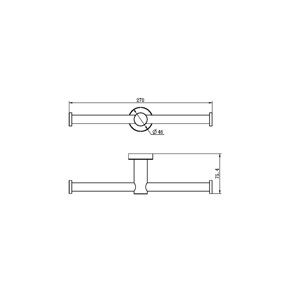 Mecca Double Toilet Roll Holder Brushed Nickel - NR1986dBN