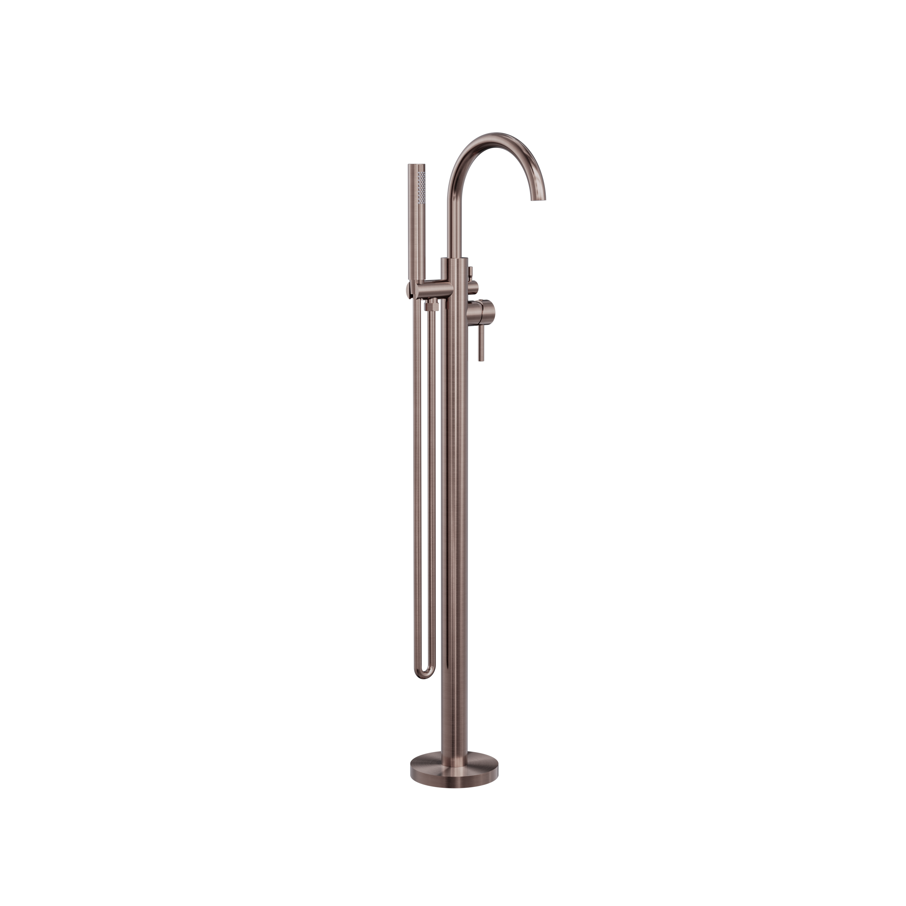 Mecca Round Freestanding Mixer With Hand Shower Brushed Bronze - NR210903aBZ