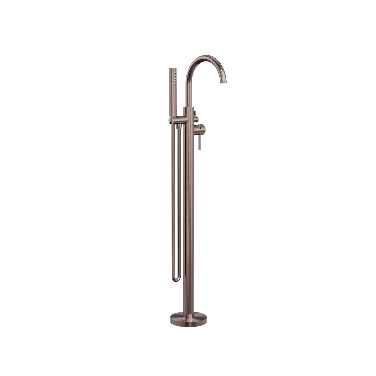 Mecca Round Freestanding Mixer With Hand Shower Brushed Bronze - NR210903aBZ