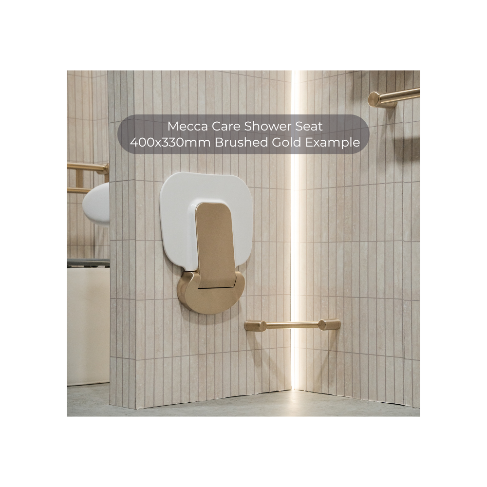 Mecca Care Shower Seat 400x330mm Brushed Nickel - NRCR0003BN