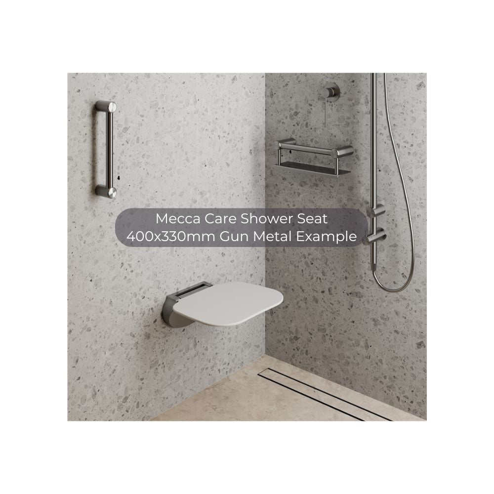 Mecca Care Shower Seat 400x330mm Gun Metal - NRCR0003GM
