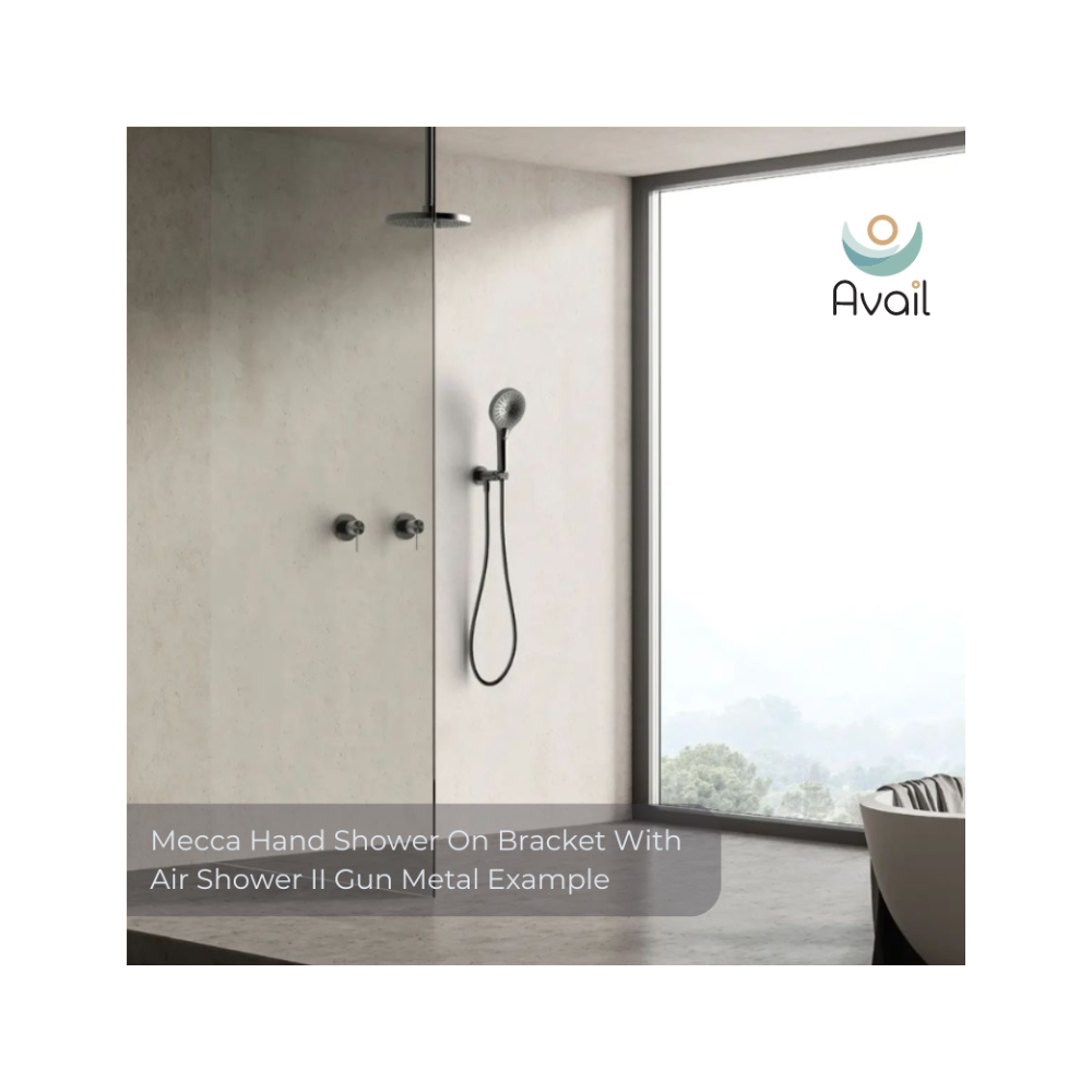 Mecca Hand Shower Set On Bracket With Air Shower II Gun Metal - NR221905FGM