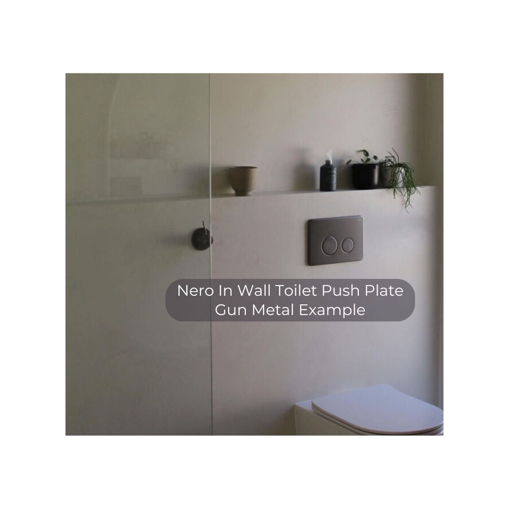 Nero In Wall Toilet Flush Button Push Plate Gun Metal - NRPL001GM
