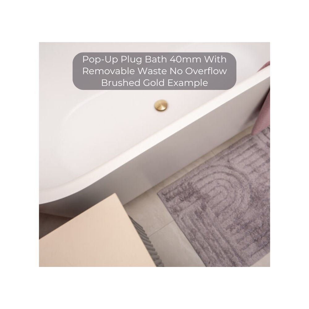 Pop-Up Plug Bath 40mm With Removable Waste No Overflow Graphite - NRA707GR