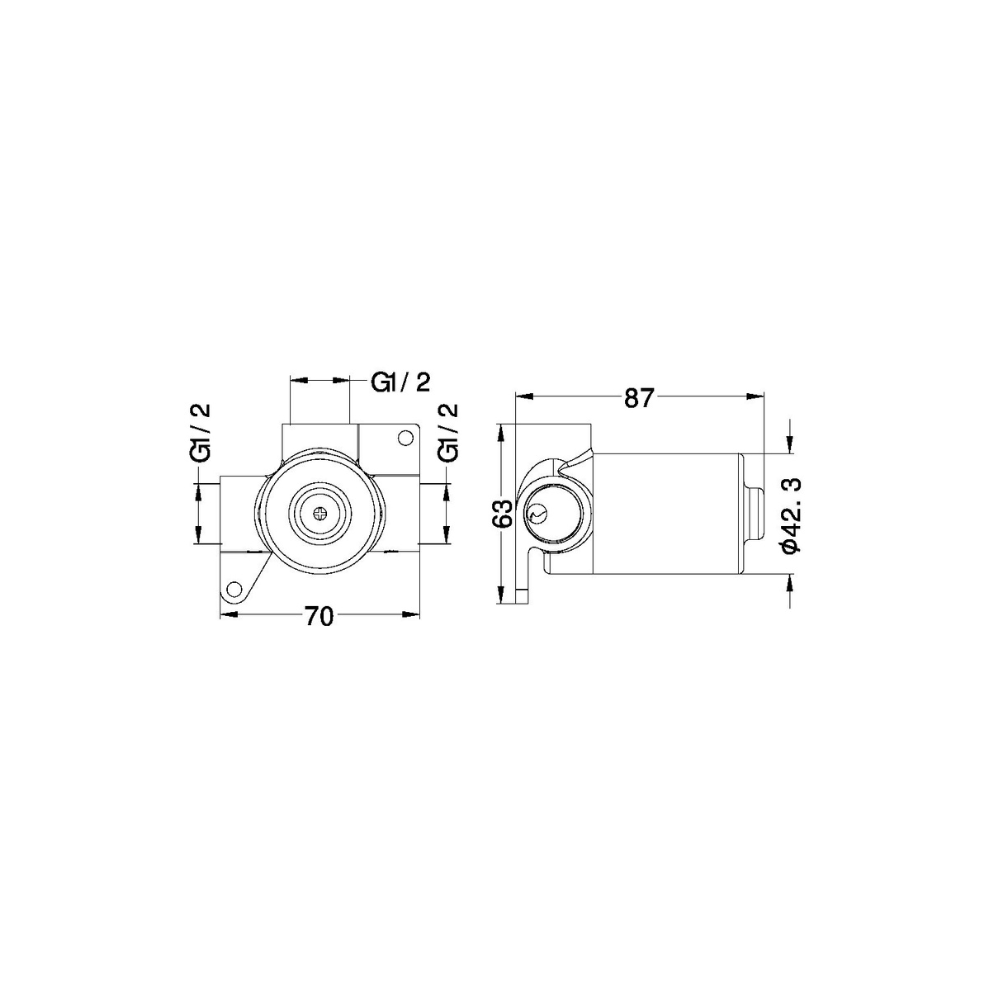 Premium 35mm Universal Shower Mixer Body Only - NRUB002P