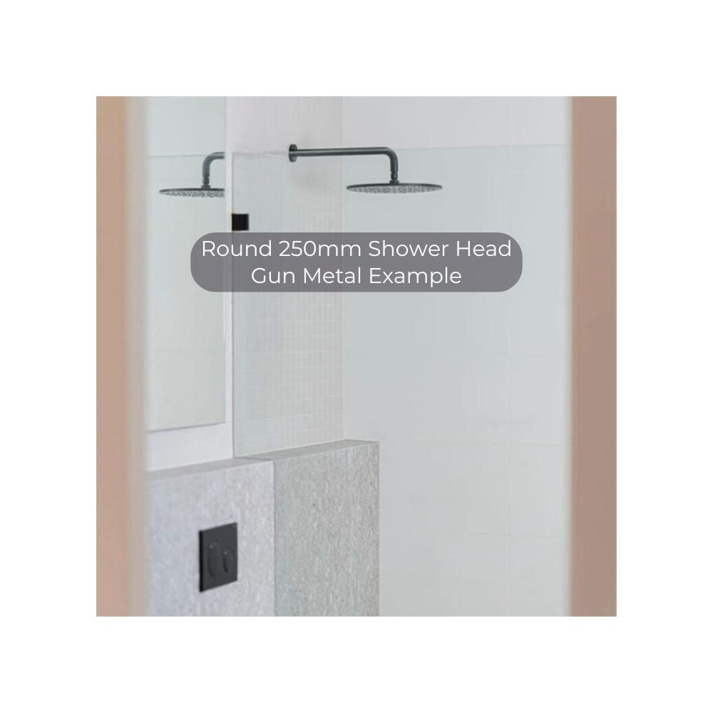 Round 250mm Shower Head Gun Metal - NRROA1001GM