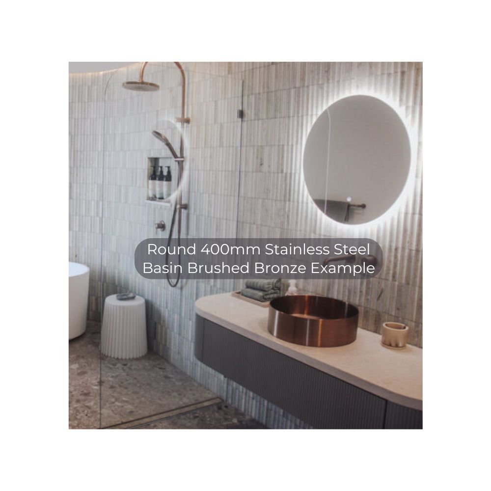 Round 400mm Stainless Steel Basin Graphite - NRB401rGR