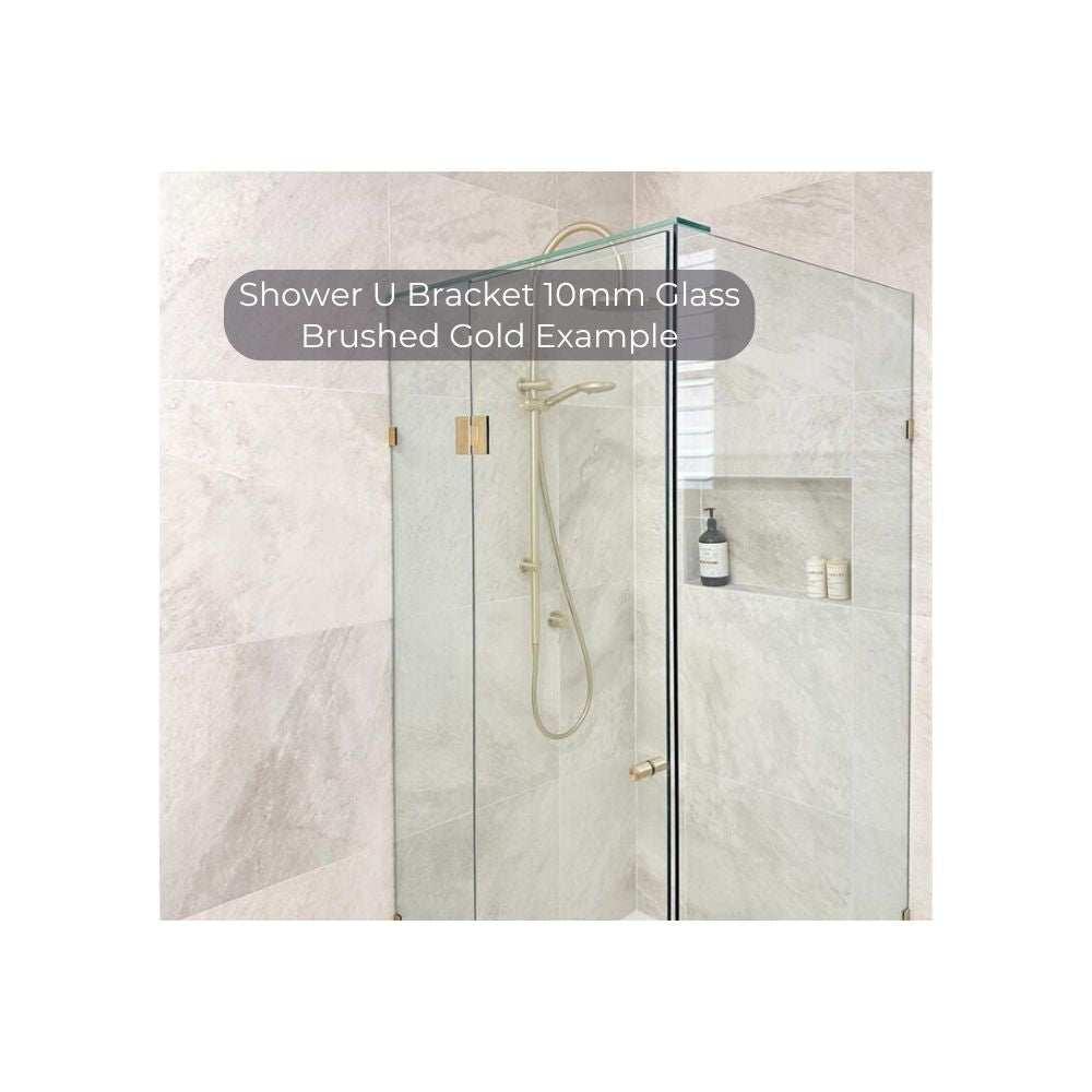 Shower U Bracket 10mm Glass Brushed Bronze - NRSH203aBZ