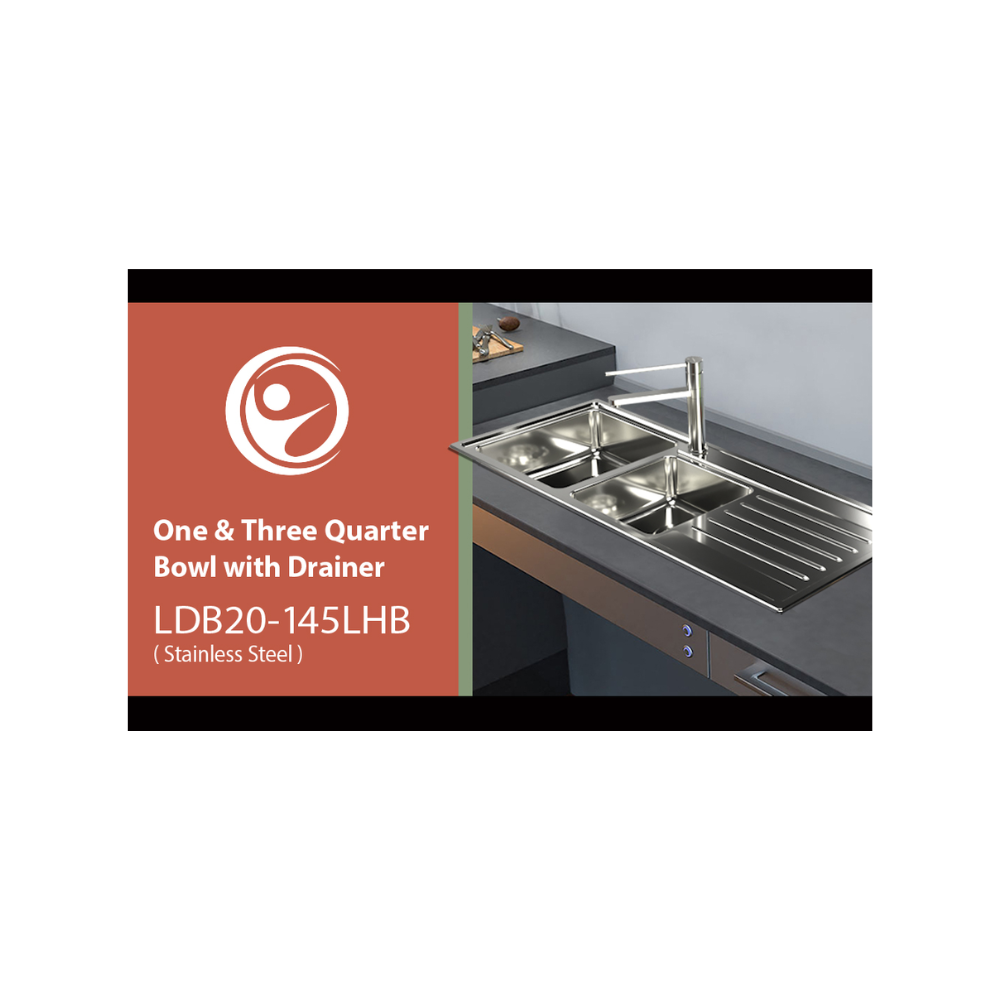Sink Care Double With Drainer - Left Hand Bowl - LDB20-145LHB