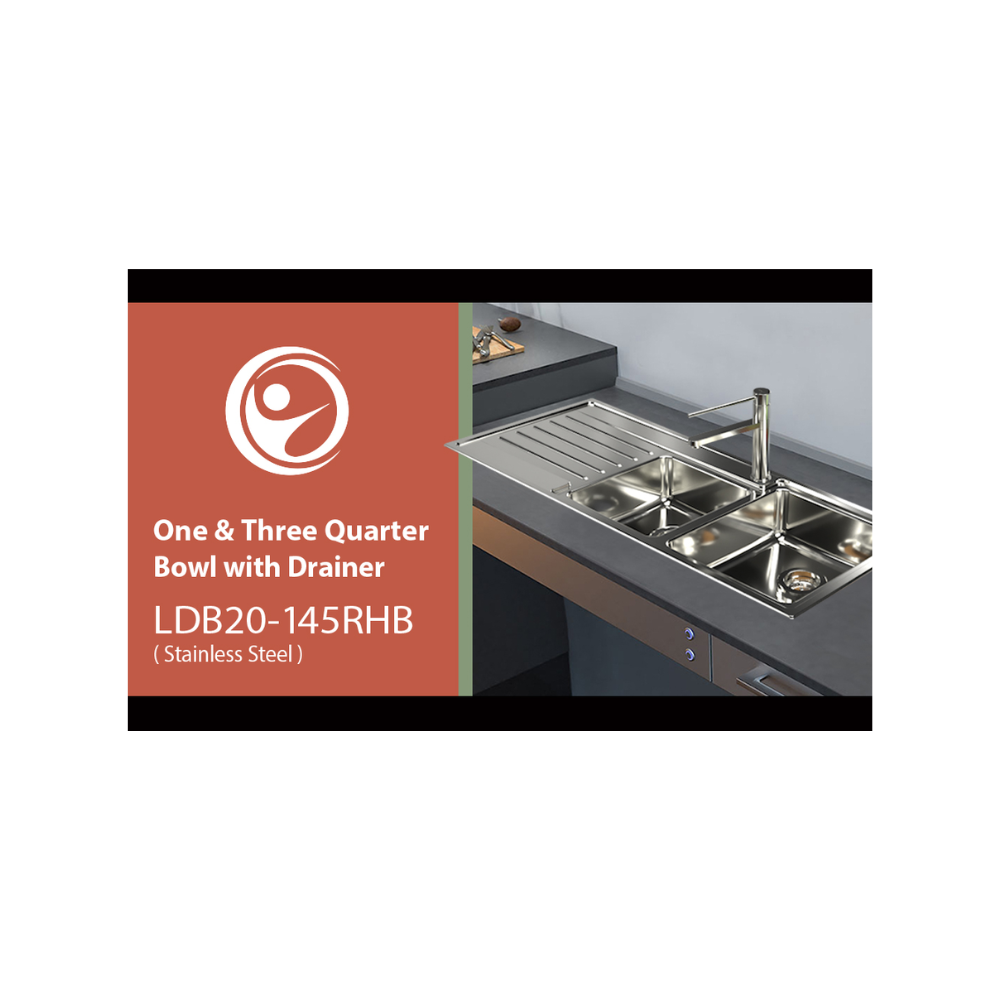 Sink Care Double With Drainer - Right Hand Bowl - LDB20-145RHB