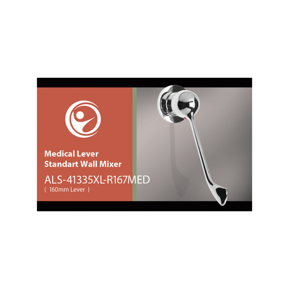 Standard Wall Mixer With Medical Handle Chrome - ALS-41335XL-R167MED