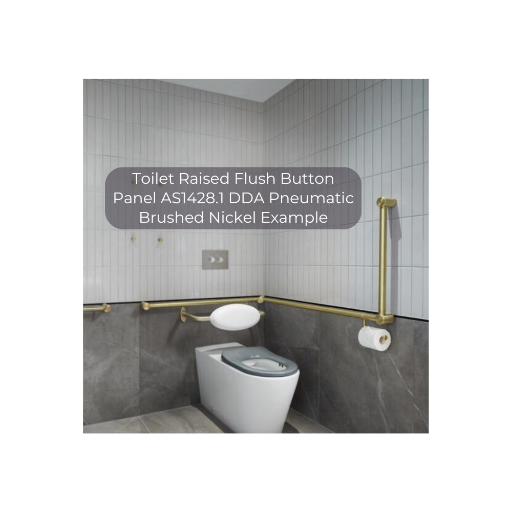 Toilet Raised Flush Button Panel AS1428.1 DDA Pneumatic Brushed Gold - NRCRPL002BG
