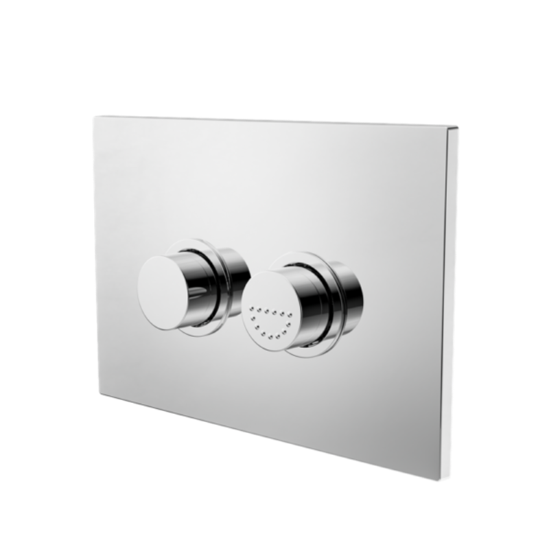 Toilet Raised Flush Button Panel AS1428.1 DDA Pneumatic Chrome - NRCRPL002CH
