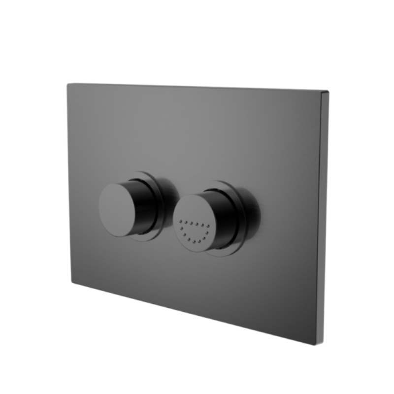 Toilet Raised Flush Button Panel AS1428.1 DDA Pneumatic Gun Metal - NRCRPL002GM