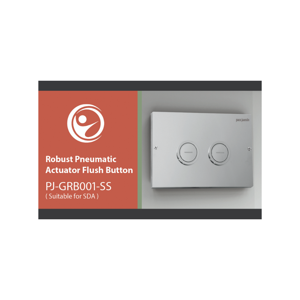 Toilet Robust Care Flush Button Panel Pneumatic For PJ-G30035 II Cistern Chrome - PJ-GRB001-SS