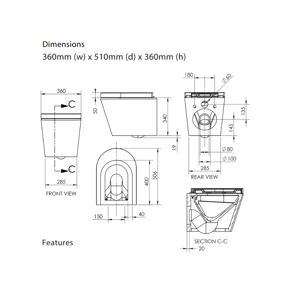 Lucerne Wall Hung Pan - LT-053E-R/BUO146Q3
