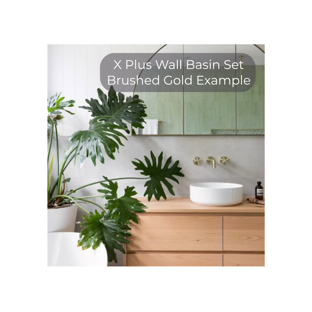 X Plus Wall Basin Set 215mm Brushed Nickel - NR201607ABN