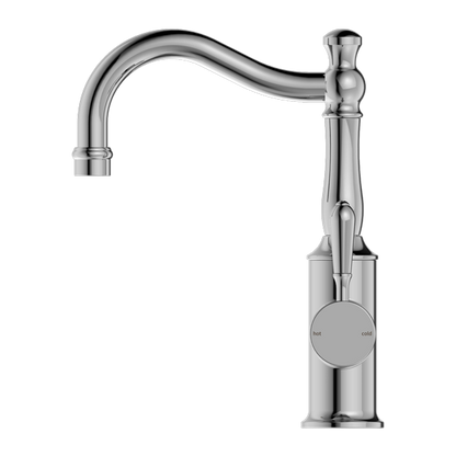 YORK BASIN MIXER HOOK SPOUT WITH METAL LEVER CHROME