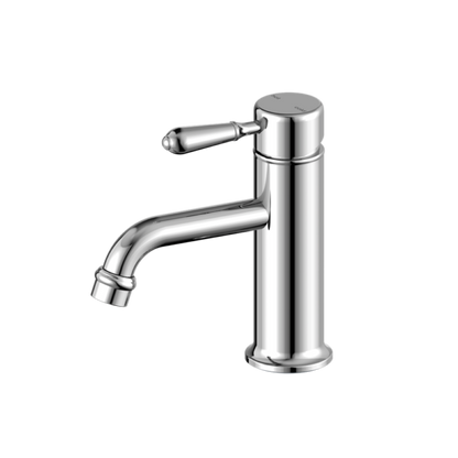 YORK STRAIGHT BASIN MIXER WITH METAL LEVER CHROME