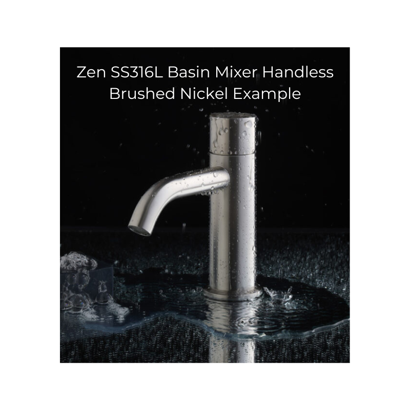 Zen SS316L Basin Mixer Handless Graphite - NR162201BGR