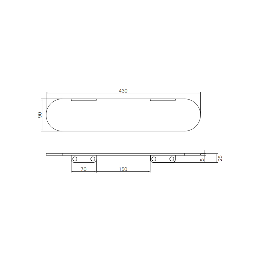 Zen SS316L Metal Shower Shelf Brushed Bronze - NR1687ABZ