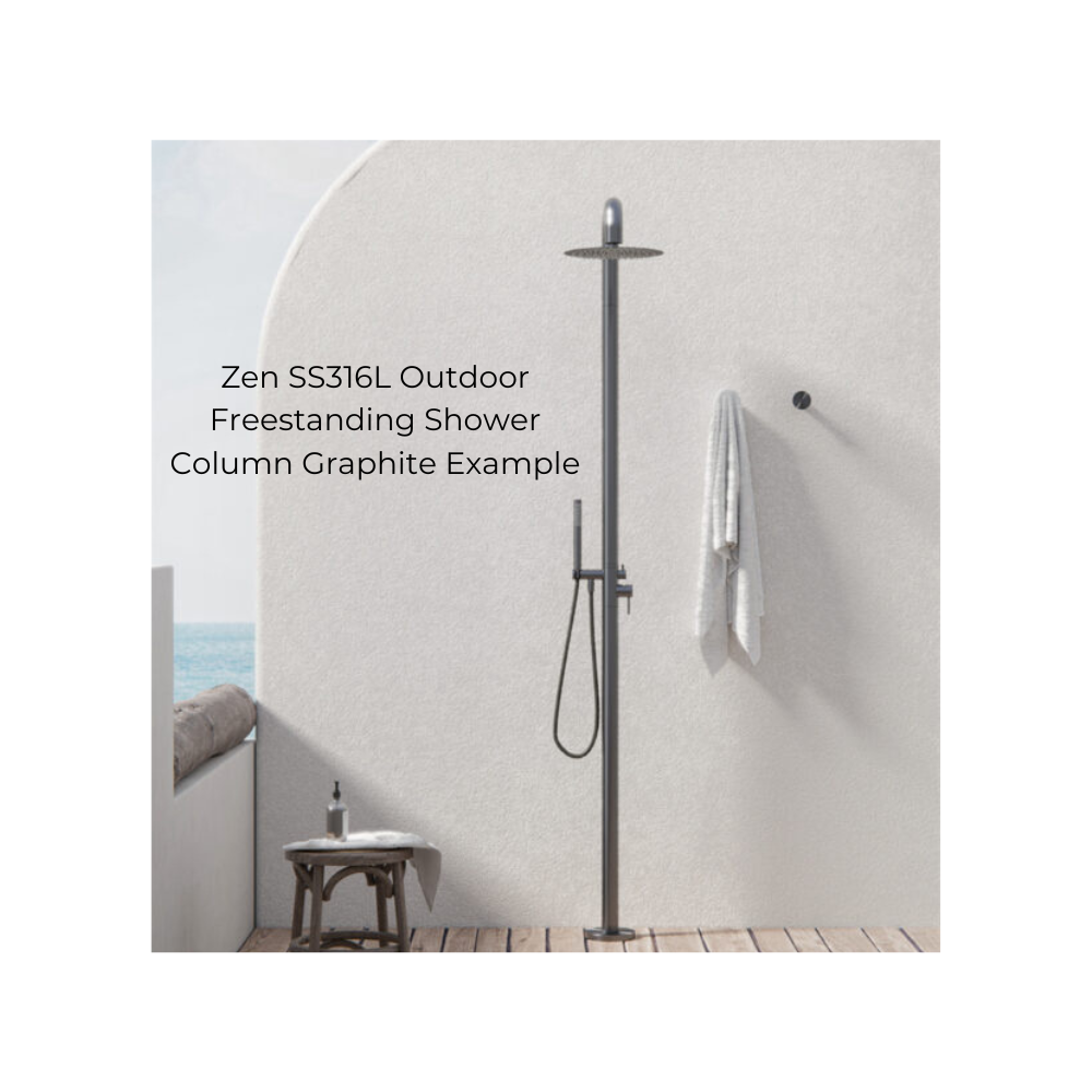 Zen SS316L Outdoor Freestanding Shower Column Brushed Nickel - NR162205ABN