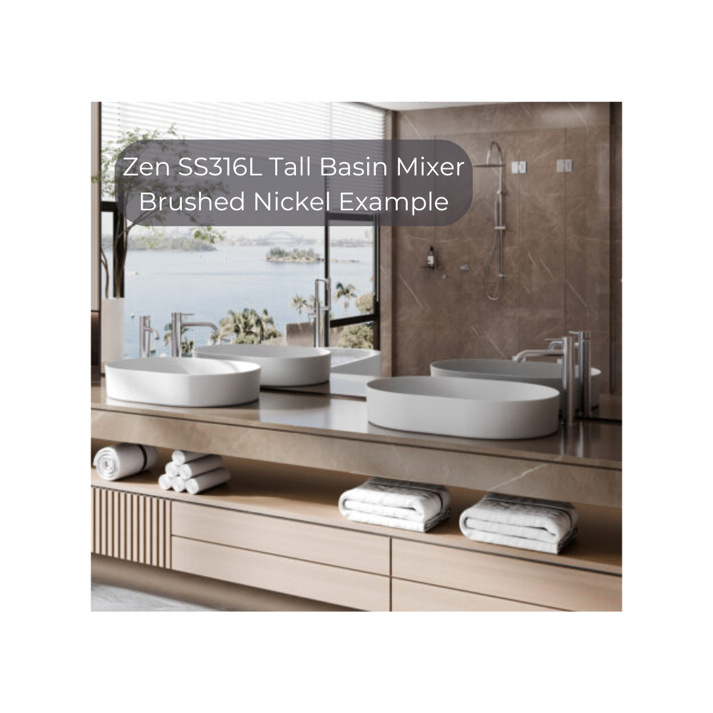 Zen SS316L Tall Basin Mixer Brushed Gold - NR162201ABG