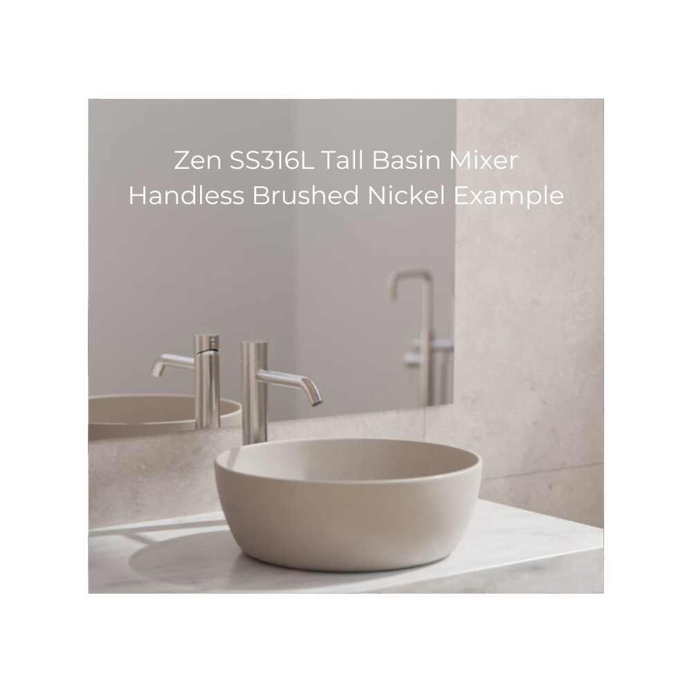 Zen SS316L Tall Basin Mixer Handless Graphite - NR162201CGR