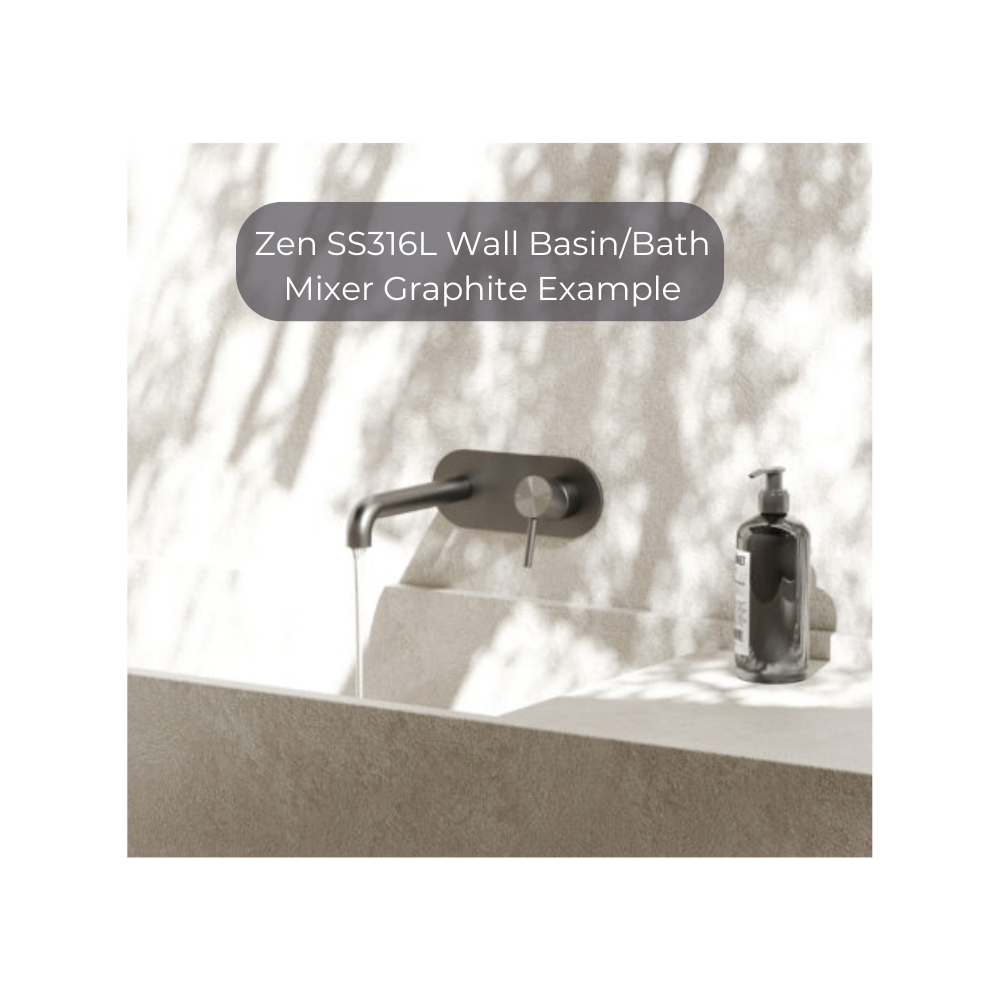 Zen SS316L Wall Basin/Bath Mixer 230mm Spout Brushed Bronze - NR162210A230BZ