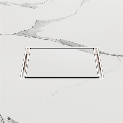 100mm Square Tile Insert Floor Waste 80mm Outlet Brushed Nickel - NRFW009BN