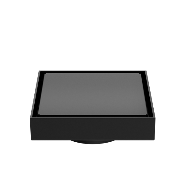 100mm Square Tile Insert Floor Waste 80mm Outlet Matte Black - NRFW009MB