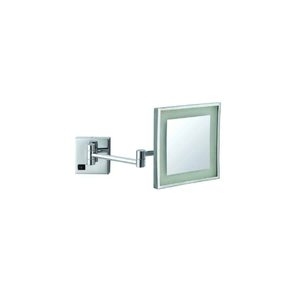 3x Magnification Chrome Wall Mounted Shaving Makeup Mirror, 200x200mm with Concealed Wiring - LS205CSMC