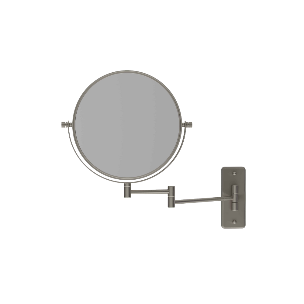 5x Magnification Brushed Nickel Wall Mounted Shaving Makeup Mirror, 200mm Diameter - R16SMBN