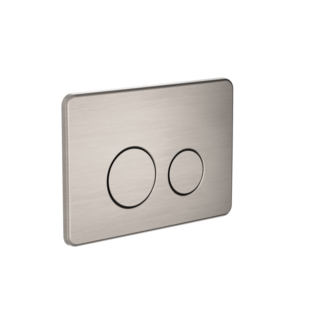 Ambulant and Standard In Wall Toilet Flush Button Plate Brushed Nickel - NRPL001BN