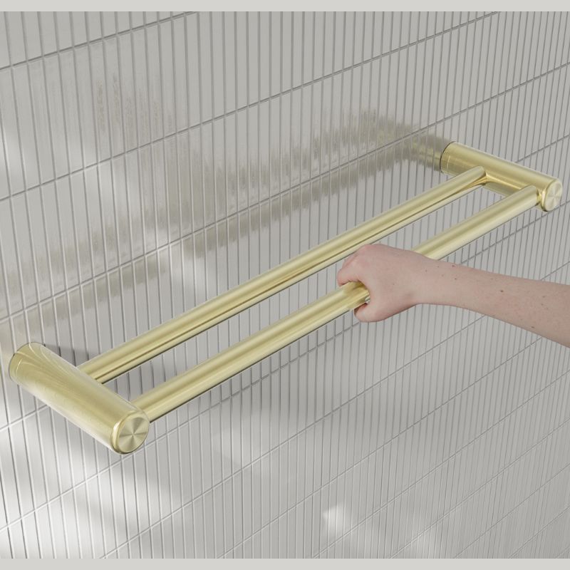 Calibre Mecca 25mm Double Towel Grab Rail 600mm Brushed Gold - NRCR2524DBG