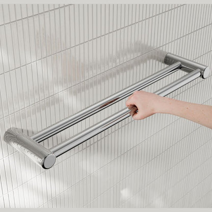 Calibre Mecca 25mm Double Towel Grab Rail 600mm Chrome - NRCR2524DCH