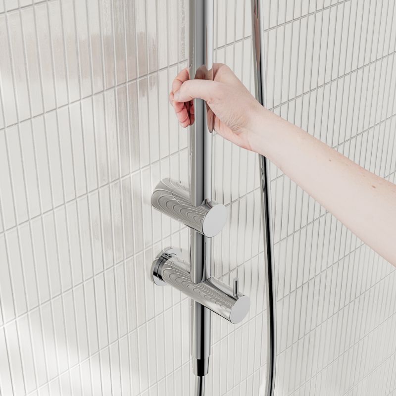 Calibre Mecca 25mm Grab Rail 900mm Twin Shower Set Chrome - NRCS007CH